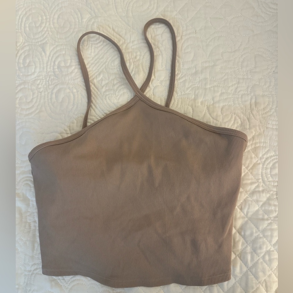 Alo high neck criss cross top